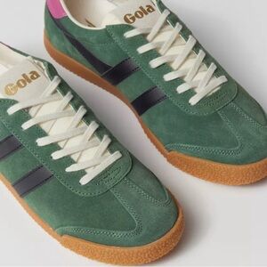 GOLA Elan Sneaker in Evergreen, Black & Fuchsia size 8